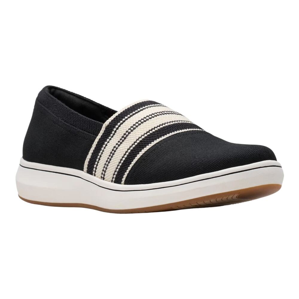 Clarks Women's Breeze Sky Mist Mist Slip On Casual Shoes Black Size 7